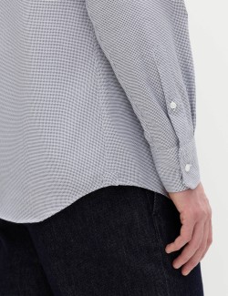 Luxury Cotton Easy Iron Slim Fit Textured Shirt