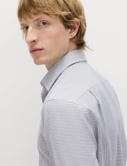Luxury Cotton Easy Iron Slim Fit Textured Shirt