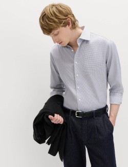 Luxury Cotton Easy Iron Slim Fit Textured Shirt