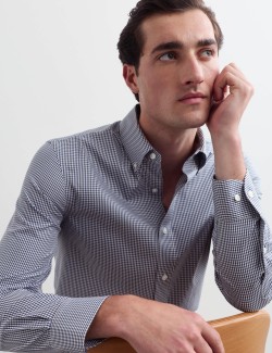 Tailored Fit Pure Cotton Check Shirt