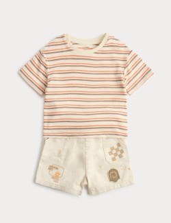 Stripe Top and Graphic Shorts Outfit (0 Months-5 Years)