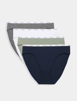 4pk Supima Cotton Rich High Leg Knickers