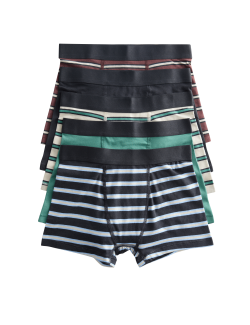 5pk Cotton Rich Striped Trunks (5-16 Yrs)