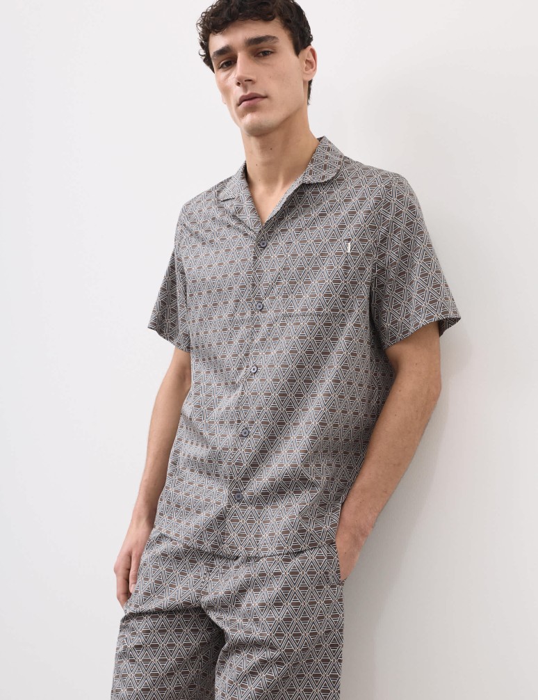 Cotton Rich Printed Pyjama Top