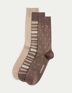 3 Pack Mercerised Cotton Rich Socks