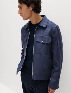 Faux Suede Trucker