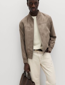 Faux Suede Bomber