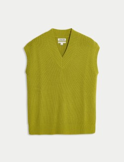 Pure Merino Wool V-Neck Knitted Vest