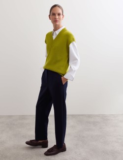 Pure Merino Wool V-Neck Knitted Vest