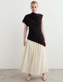 Lyocell Blend Colour Block Maxi Dress