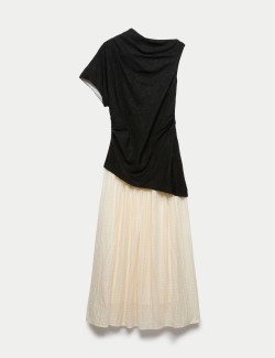 Lyocell Blend Colour Block Maxi Dress
