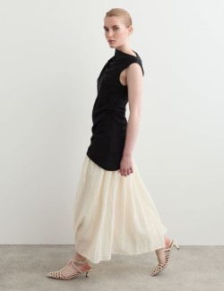 Lyocell Blend Colour Block Maxi Dress