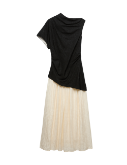Lyocell Blend Colour Block Maxi Dress