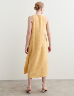 Lyocell Blend Jacquard V-Neck Midi Dress