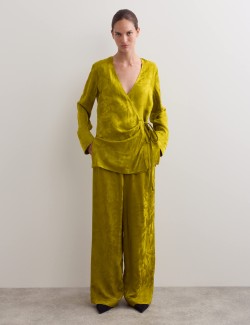 Avocado Oil Viscose Jacquard Trouser