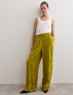 Avocado Oil Viscose Jacquard Trouser