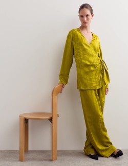 Avocado Oil Viscose Jacquard Trouser