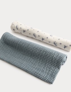 2 Pack Pure Cotton Muslins