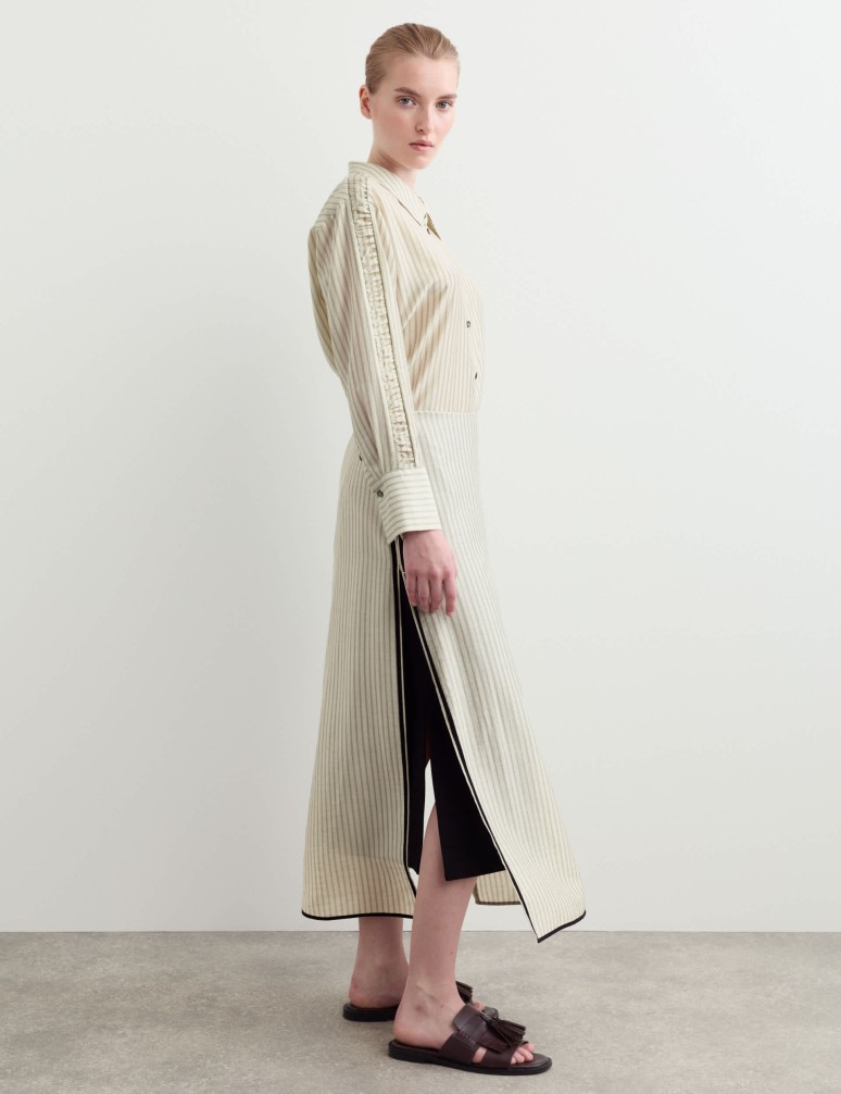 Tencel™ Rich Striped Midaxi Wrap Skirt