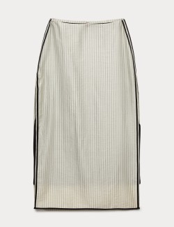 Tencel™ Rich Striped Midaxi Wrap Skirt