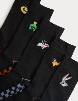 Ponožky s motivem Cool & Fresh™ Looney Tunes™, s vysokým podílem bavlny, 5 párů v balení