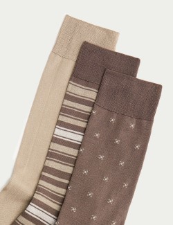3 Pack Mercerised Cotton Rich Socks