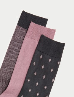 3 Pack Mercerised Cotton Rich Socks