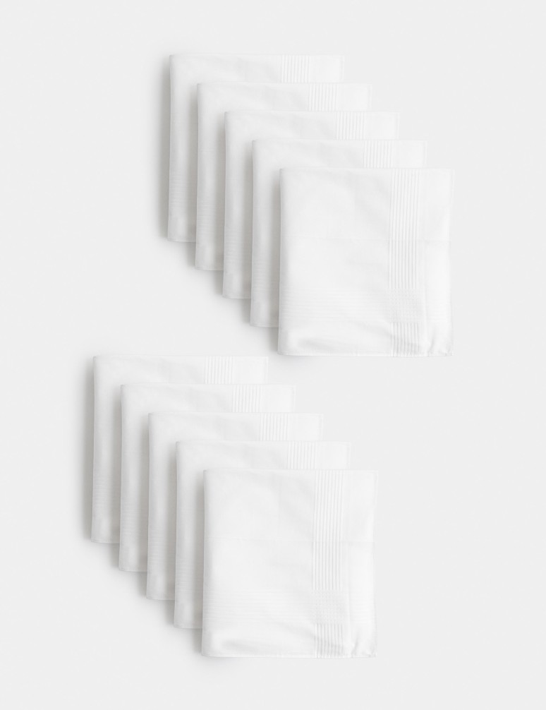 10 kusů antibakteriálních kapesníků z čisté bavlny s úpravou Sanitized Finish®