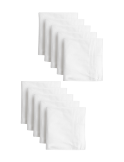 10 kusů antibakteriálních kapesníků z čisté bavlny s úpravou Sanitized Finish®
