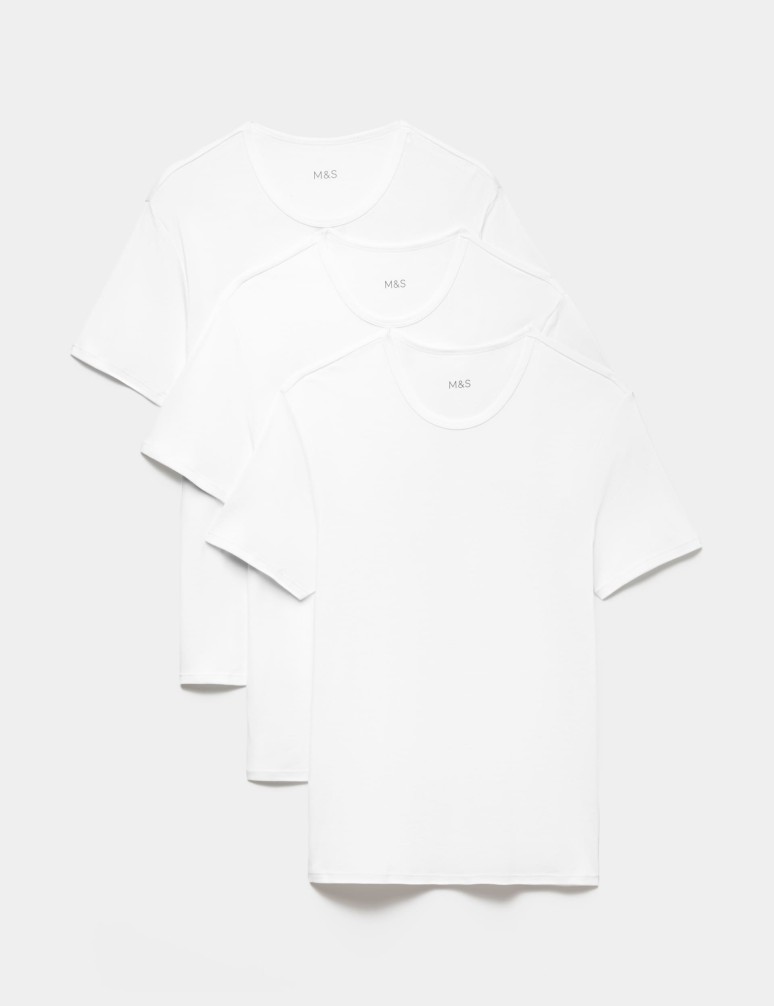 3pk Pure Cotton T-Shirt Vests