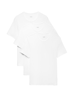 3pk Pure Cotton T-Shirt Vests