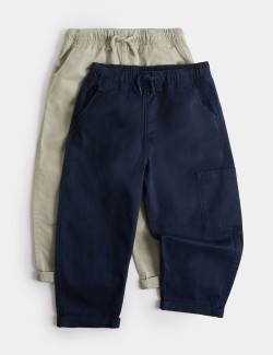 2 Pack Cotton Rich Trousers (2-8 Yrs)