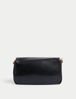 Faux Leather Puffy Baguette Bag