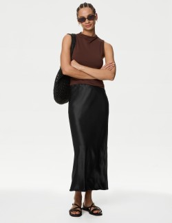 Satin Midaxi Slip Skirt