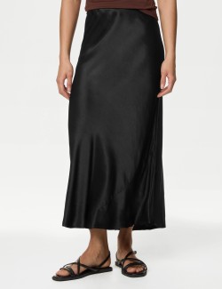 Satin Midaxi Slip Skirt