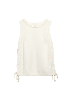 Pletený tabard se zavazováním po stranách, s vysokým podílem bavlny