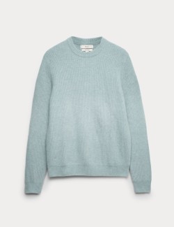Supersoft Ribbed Crew Neck Jumper with Wool