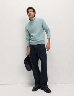 Supersoft Ribbed Crew Neck Jumper with Wool