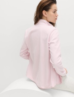 Funnel Neck Zip Up Fitted Fleece Jacket