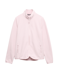 Funnel Neck Zip Up Fitted Fleece Jacket