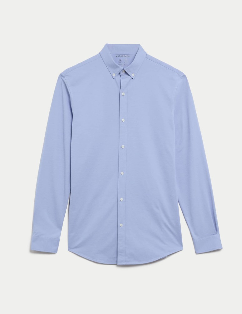 Slim Fit Jersey Cotton Performance Shirt