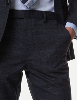 Slim Fit Prince of Wales Check Suit Trousers