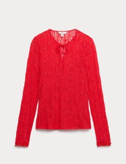 Lace Tie Neck Top