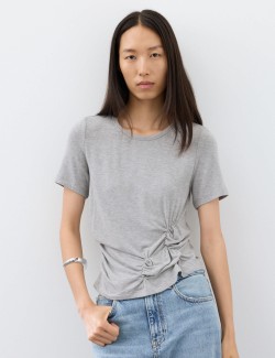 Jersey Regular Fit Ruched T-Shirt