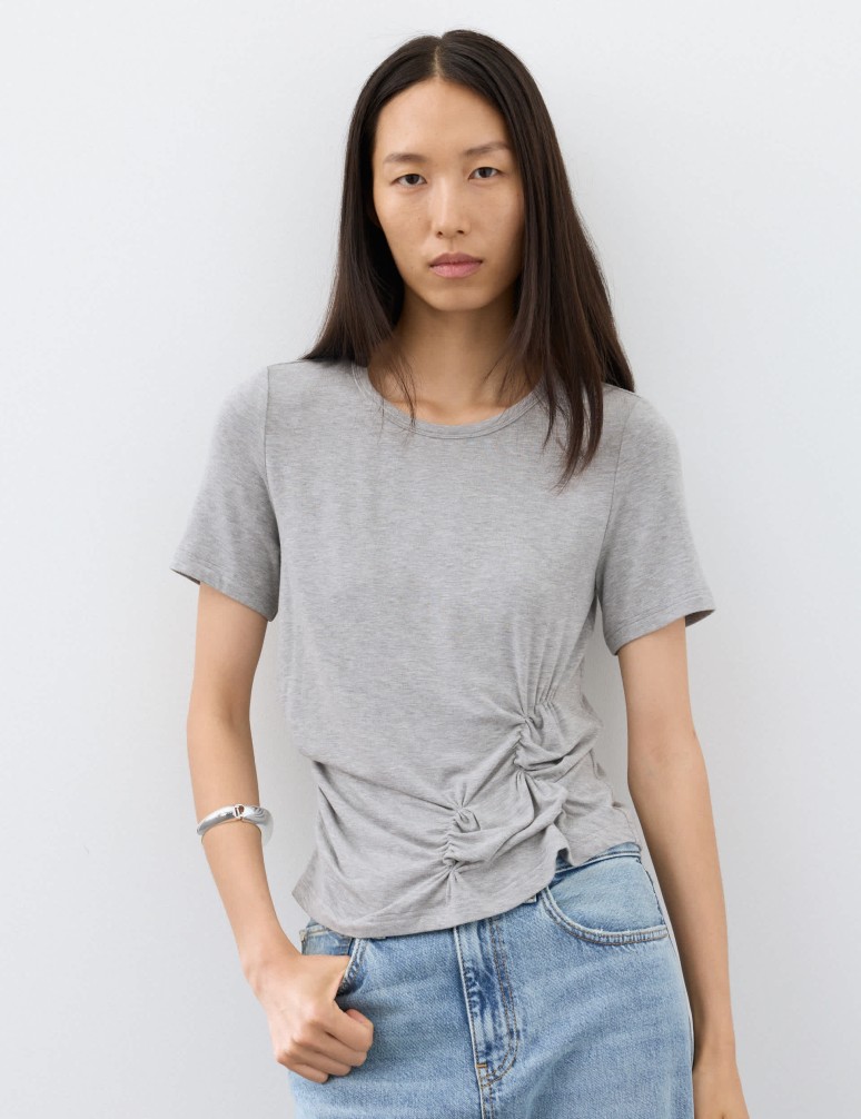 Jersey Regular Fit Ruched T-Shirt