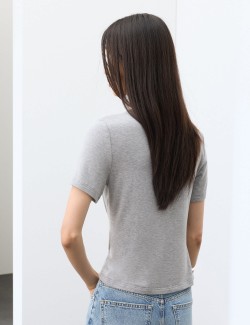 Jersey Regular Fit Ruched T-Shirt
