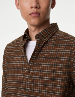 Easy Iron Pure Cotton Check Oxford Shirt