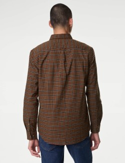 Easy Iron Pure Cotton Check Oxford Shirt