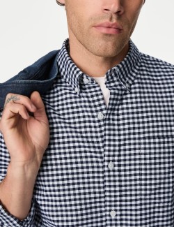 Easy Iron Pure Cotton Check Oxford Shirt