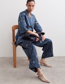 Printed Straight Leg Trousers